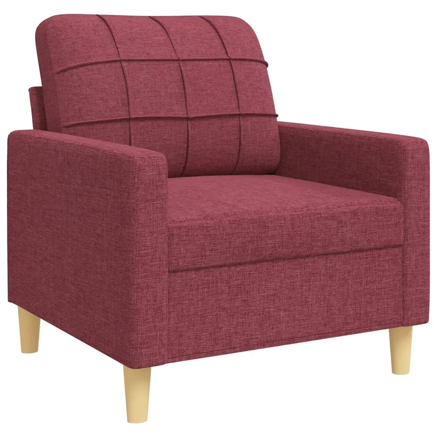 Ensemble de canapés 3 pcs rouge bordeaux tissu - 4