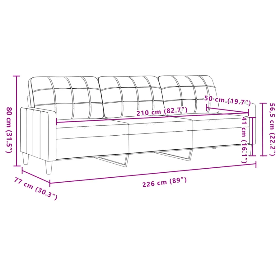 Ensemble de canapés 3 pcs gris clair tissu - 9