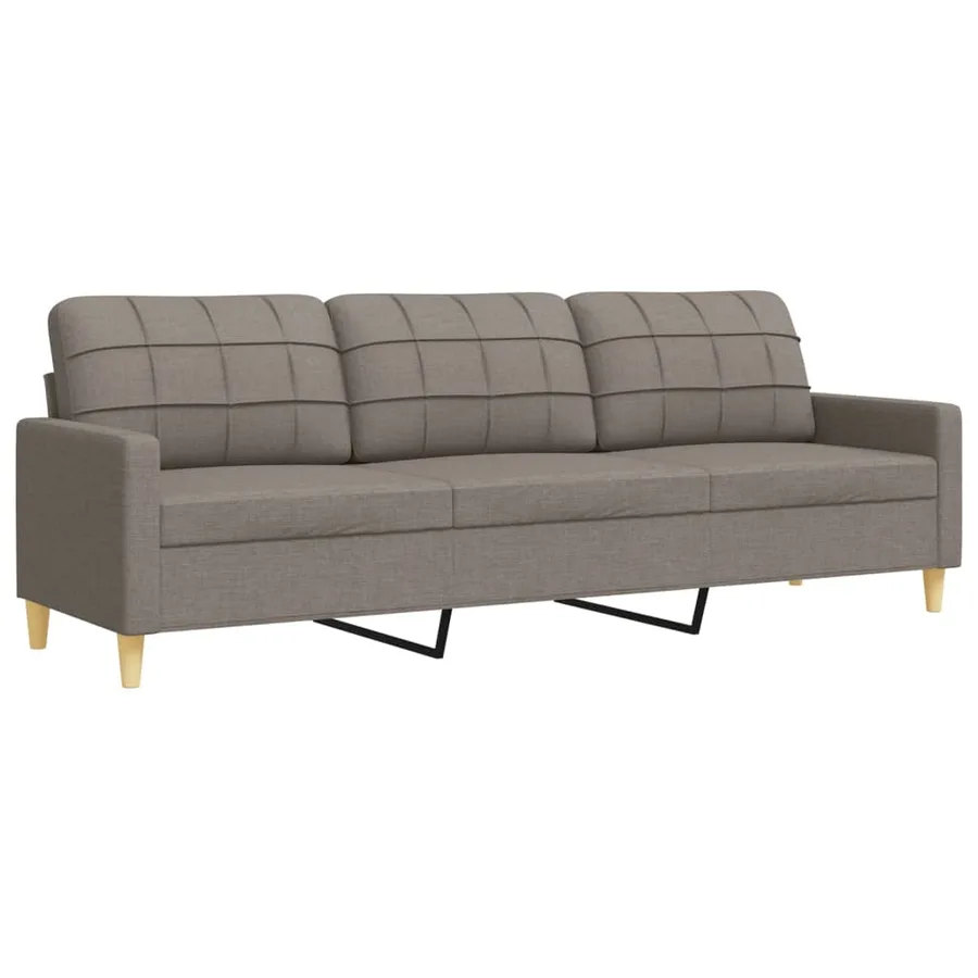 Ensemble de canapés 2 pcs avec coussins décoratifs taupe tissu - 5