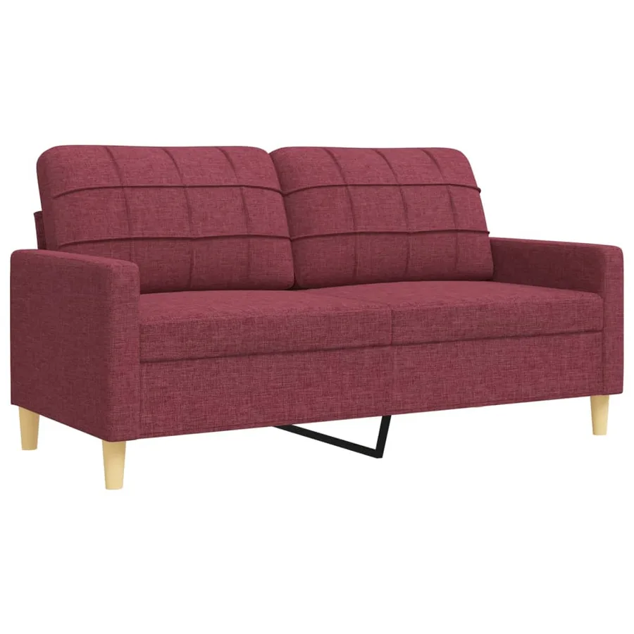 Ensemble de canapés 3 pcs coussins décoratifs bordeaux tissu - 5