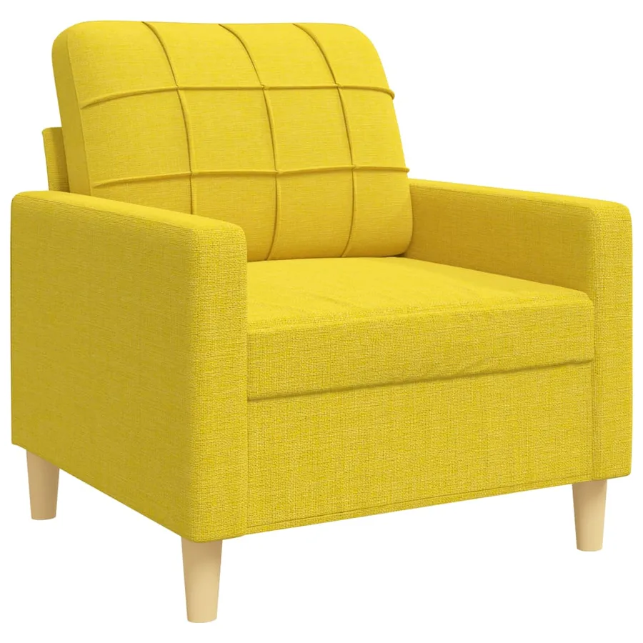 Ensemble de canapés 4 pcs avec repose-pied jaune clair tissu - 4