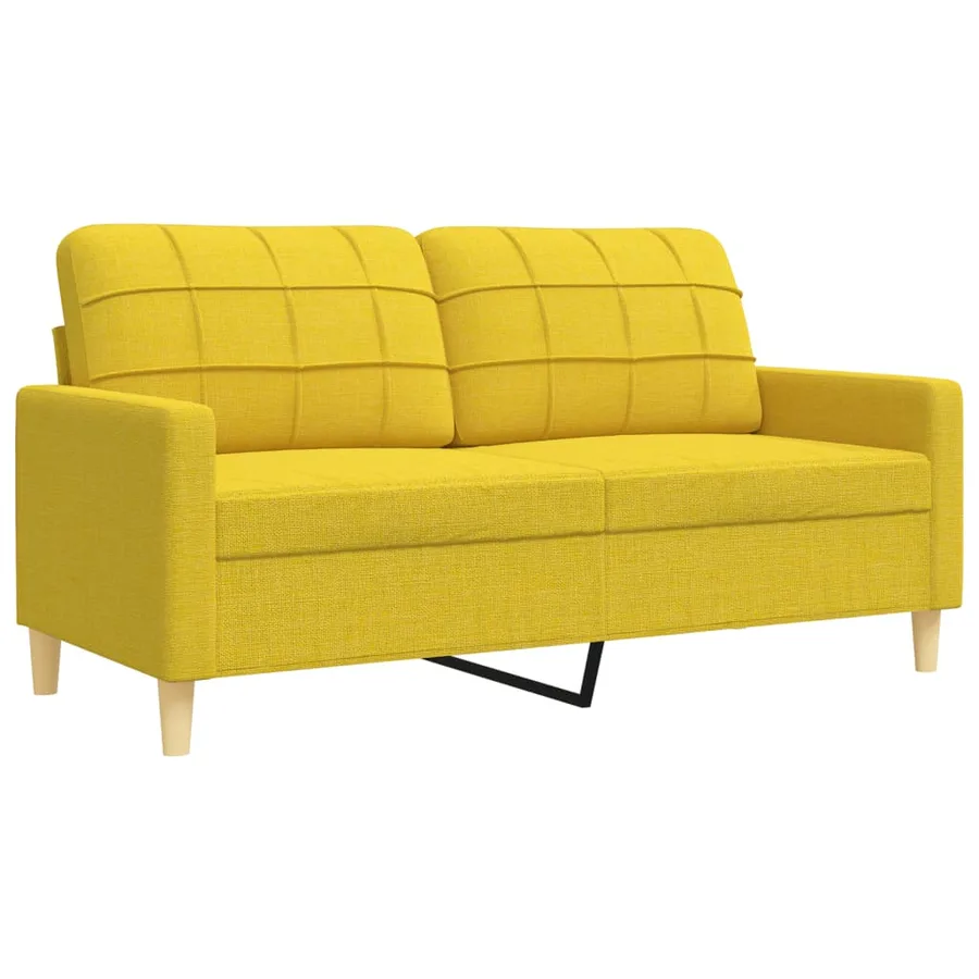 Ensemble de canapés 4 pcs avec repose-pied jaune clair tissu - 5