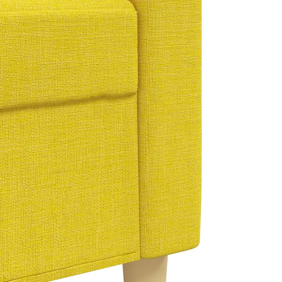 Ensemble de canapés 4 pcs avec repose-pied jaune clair tissu - 8