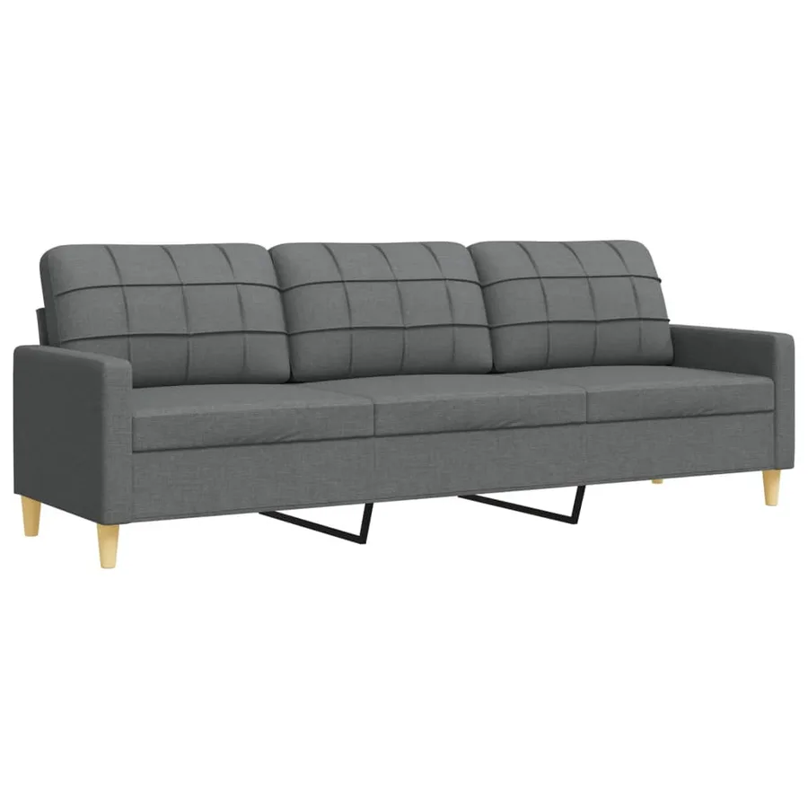 Ensemble de canapés 3 pcs avec repose-pied gris foncé tissu - 5