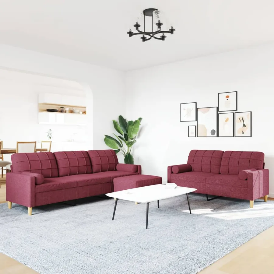 Ensemble de canapés 3 pcs repose-pied et coussins décoratifs - 3