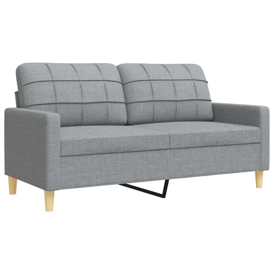 Ensemble de canapés 2 pcs coussins décoratifs gris clair tissu - 4