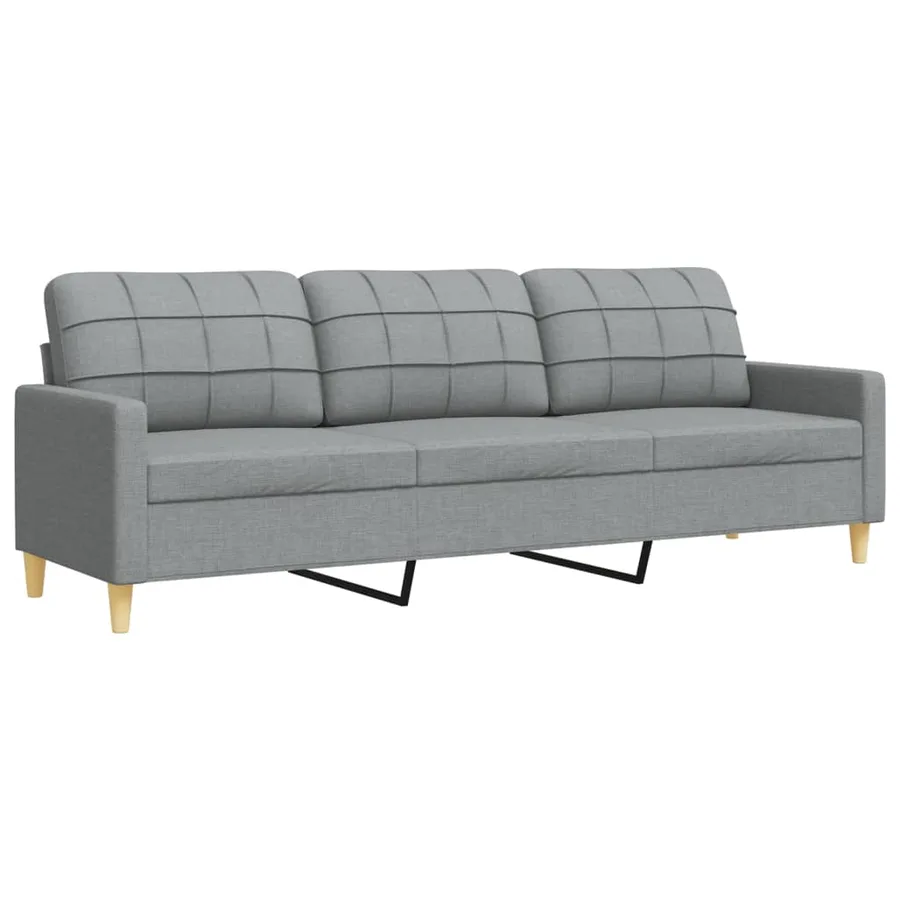Ensemble de canapés 2 pcs coussins décoratifs gris clair tissu - 5