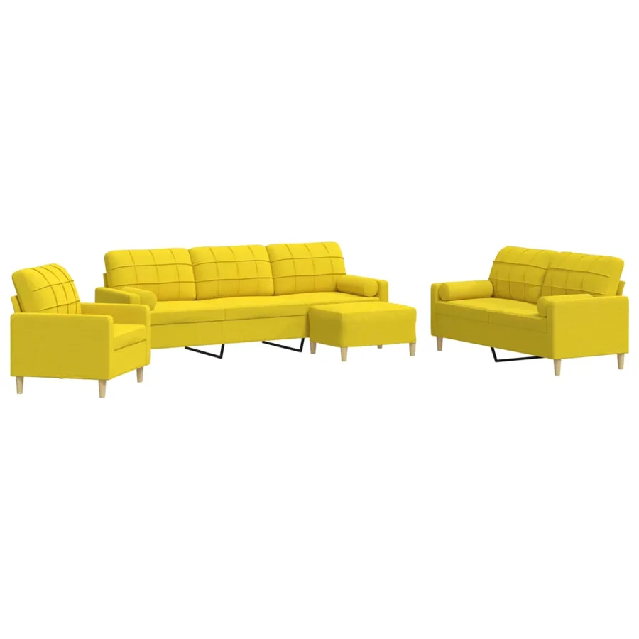 Ensemble de canapés 4 pcs repose-pied et coussins décoratifs - 2
