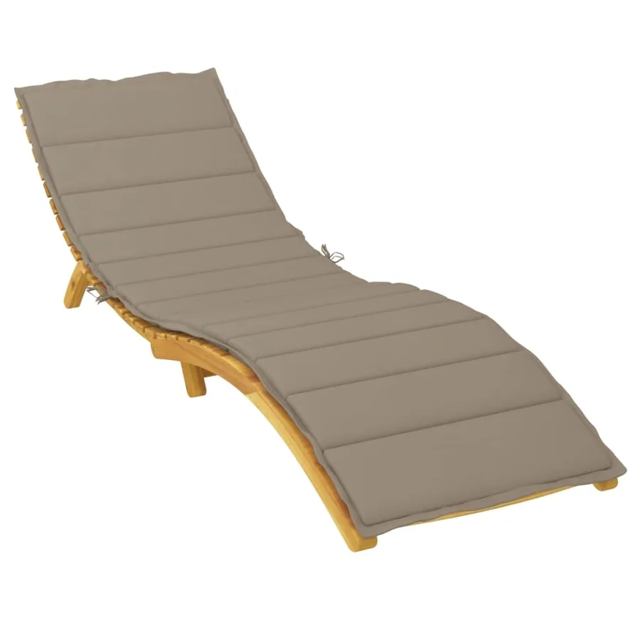 Coussin de chaise longue taupe 200x50x3 cm tissu oxford - 3