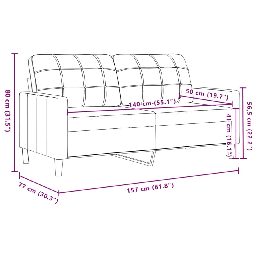 Ensemble de canapés 2 pcs coussins décoratifs jaune clair tissu - 10