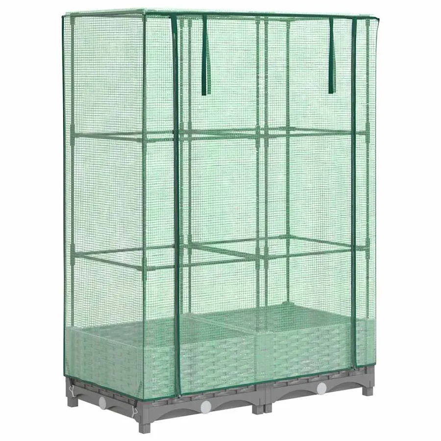Jardinière surélevée avec housse aspect rotin 80x40x123 cm - 2