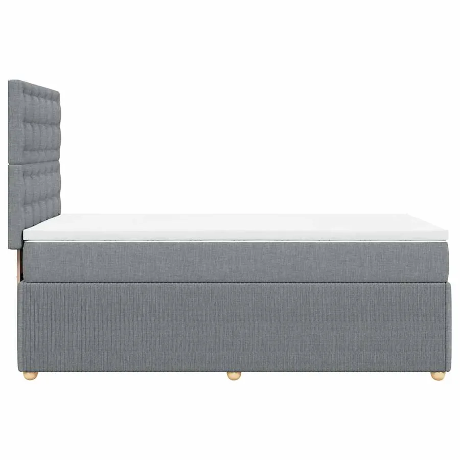 Sommier à lattes de lit et matelas Gris clair 90x190 cm Tissu - 5