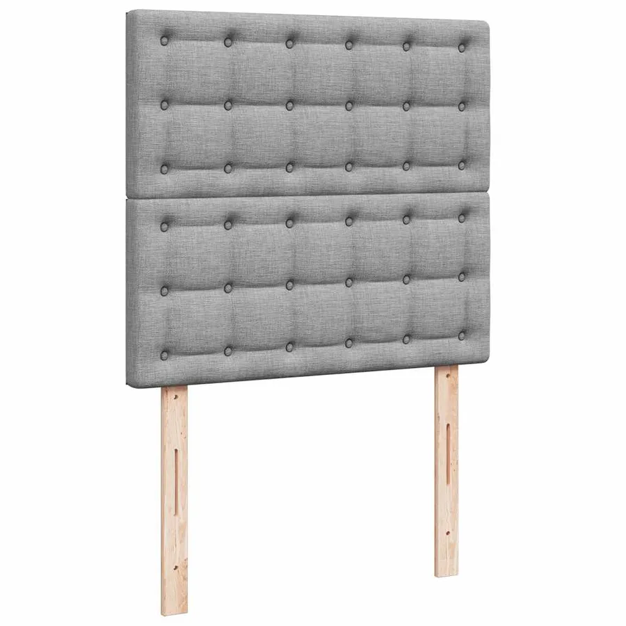 Sommier à lattes de lit et matelas Gris clair 90x190 cm Tissu - 7