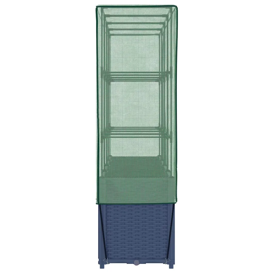 Lit surélevé avec housse de serre aspect rotin 160 x 40 x 153 cm - 5