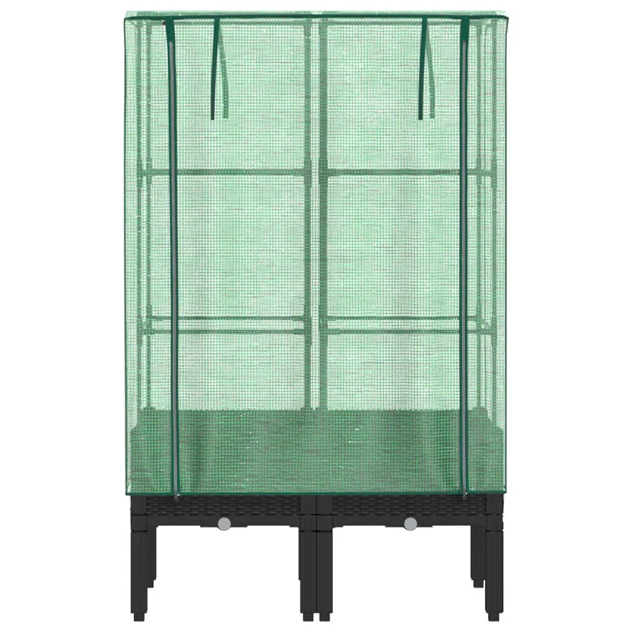 Jardinière surélevée avec housse aspect rotin 80x40x140 cm - 4
