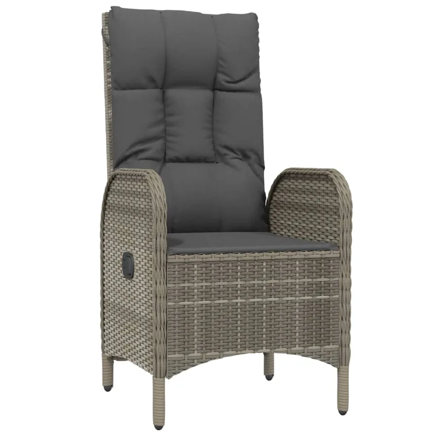 Ensemble à manger de jardin coussins 5 pcs noir et gris - 5
