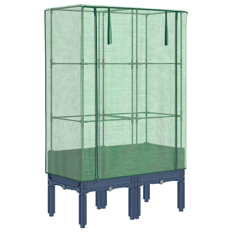 Jardinière surélevée avec housse aspect rotin 80x40x140 cm - 2