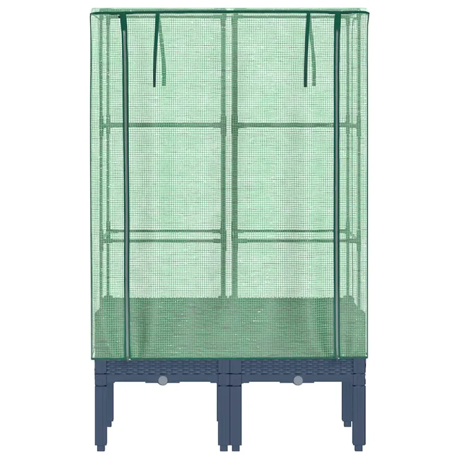 Jardinière surélevée avec housse aspect rotin 80x40x140 cm - 4