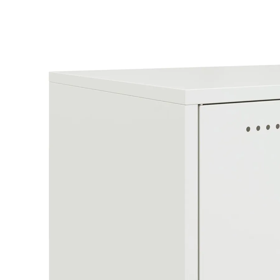 Meuble TV blanc 100,5x39x43,5 cm acier - 11