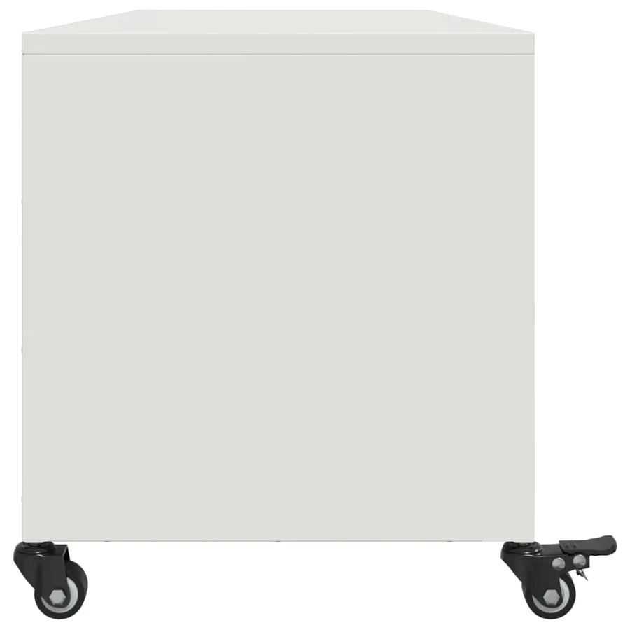 Meuble TV blanc 100,5x39x43,5 cm acier - 7
