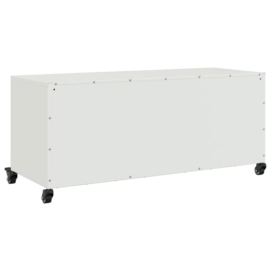 Meuble TV blanc 100,5x39x43,5 cm acier - 8