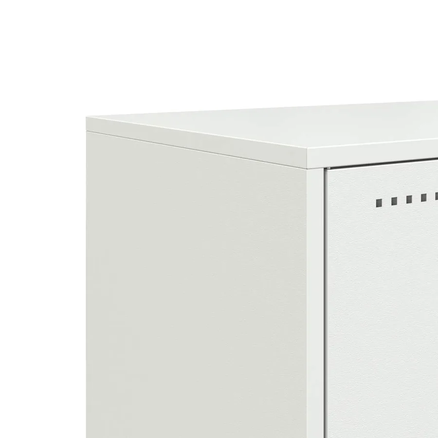 Meuble TV blanc 100,5x39x60,5 cm acier - 11