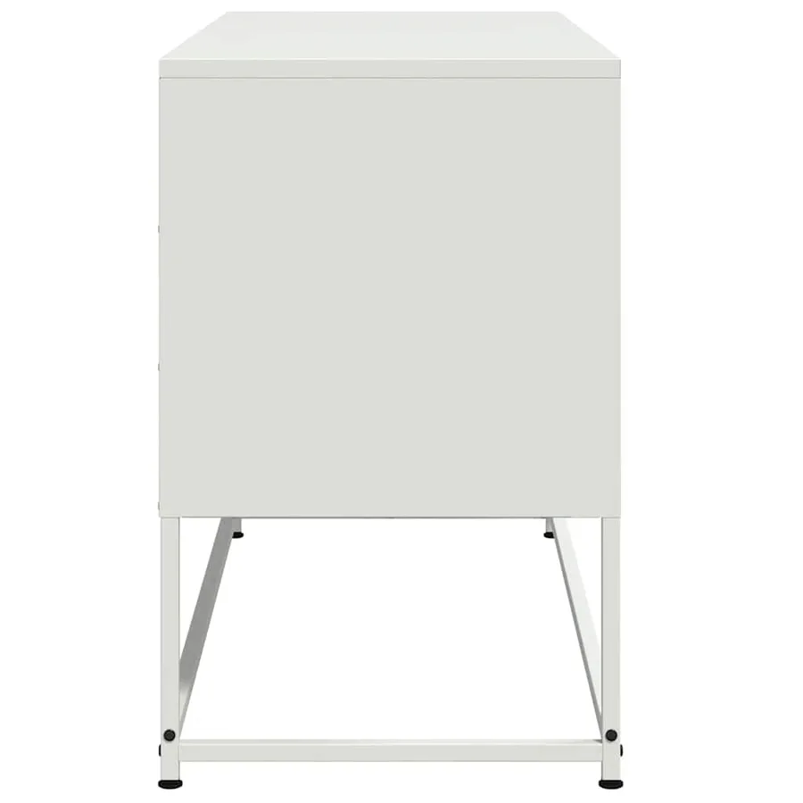 Meuble TV blanc 100,5x39x60,5 cm acier - 7
