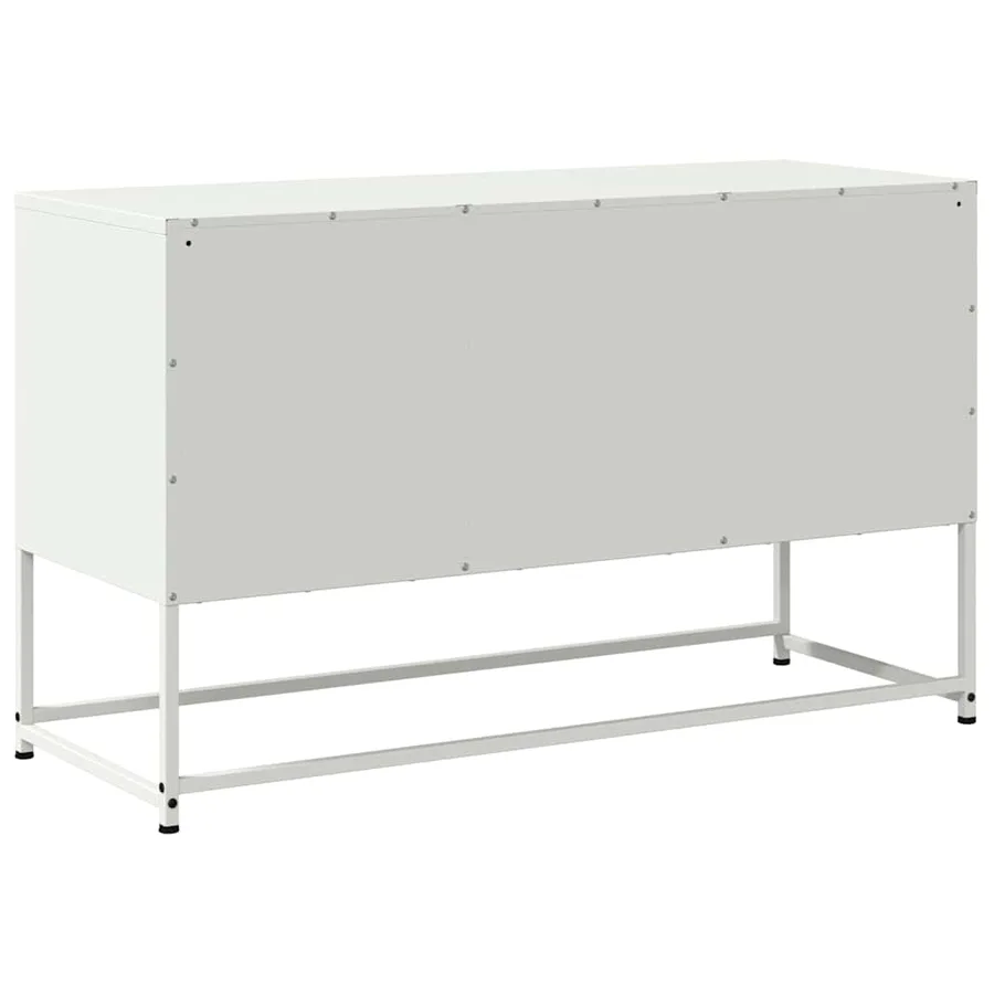Meuble TV blanc 100,5x39x60,5 cm acier - 8