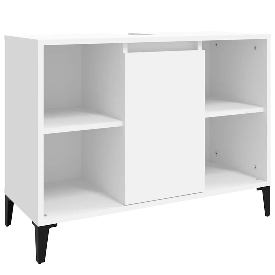 Ensemble de meubles salle de bain 3 pcs blanc bois d'ingénierie - 5