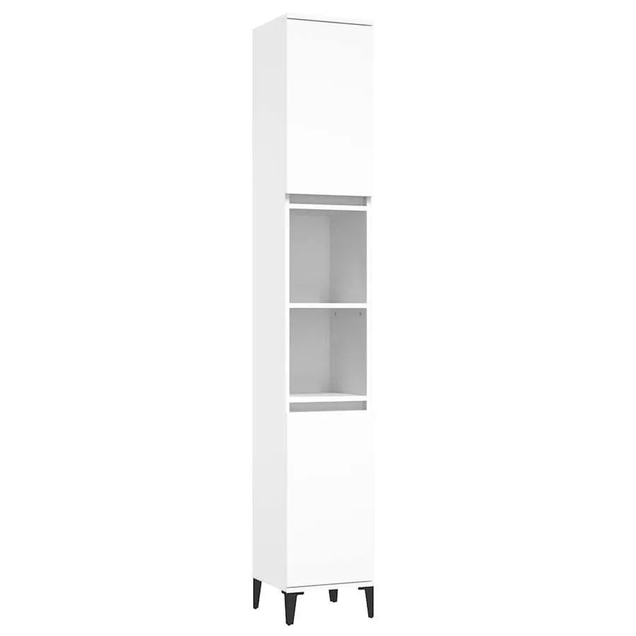 Ensemble de meubles salle de bain 3 pcs blanc bois d'ingénierie - 6