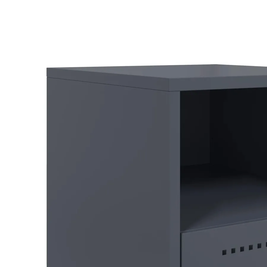 Tables de chevet 2 pcs anthracite 36x39x60,5 cm acier - 10