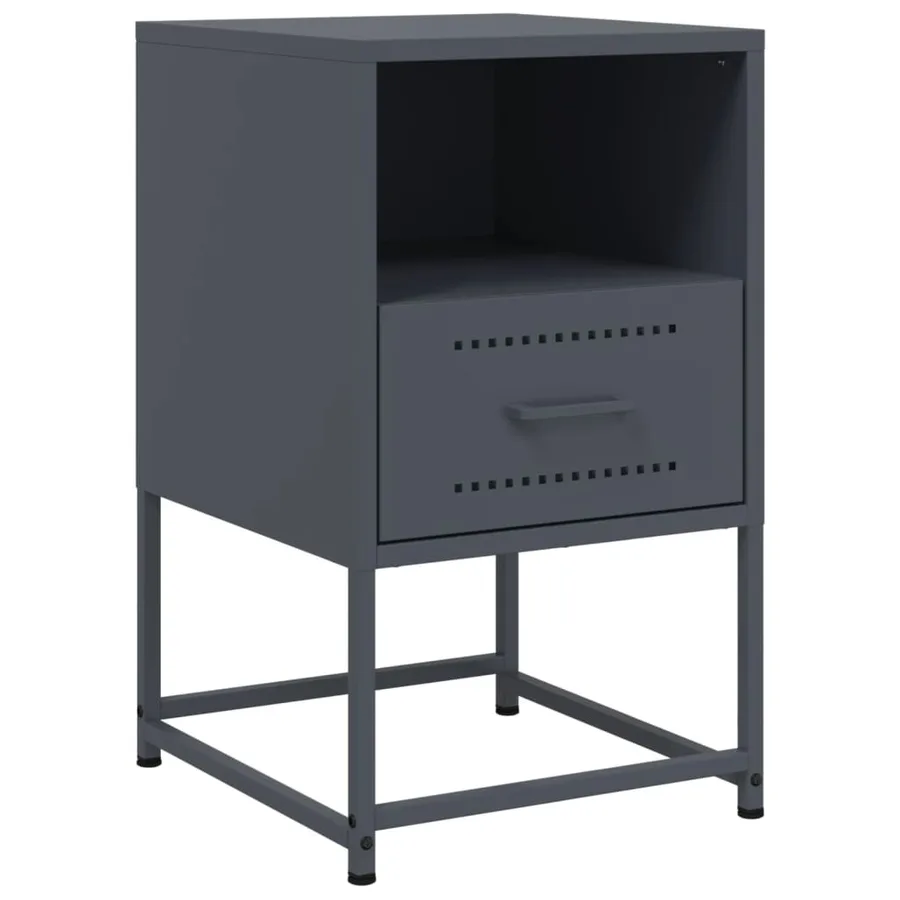 Tables de chevet 2 pcs anthracite 36x39x60,5 cm acier - 5