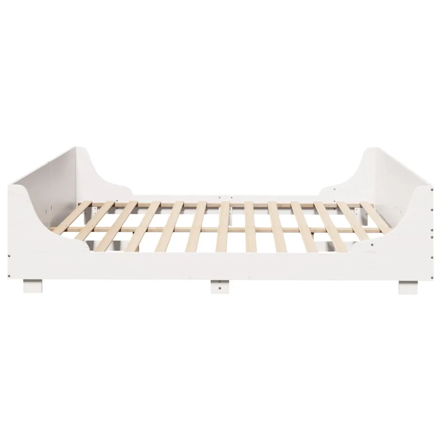 Cadre de lit sans matelas blanc 180x200 cm bois massif de pin - 5
