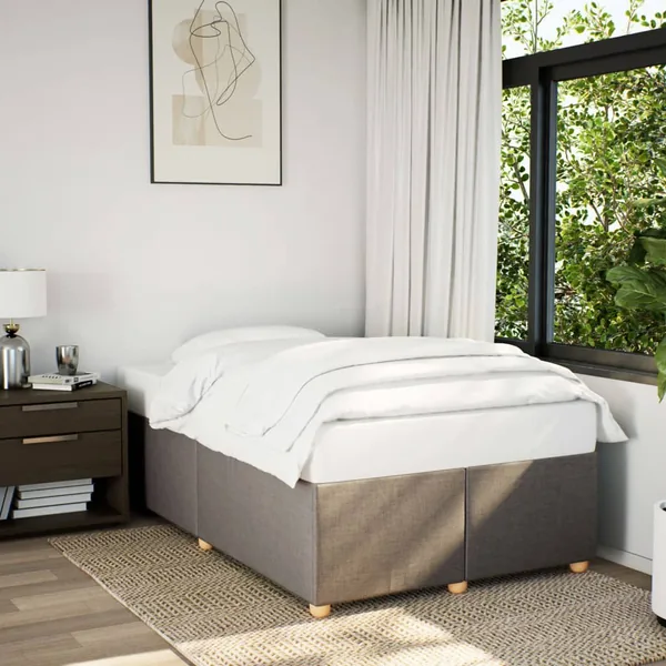 Cadre de lit sans matelas taupe 120x190 cm tissu