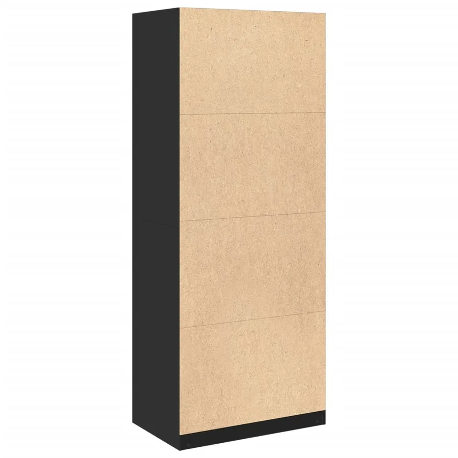 Garde-robe noir 80x50x200 cm bois d'ingénierie - 6