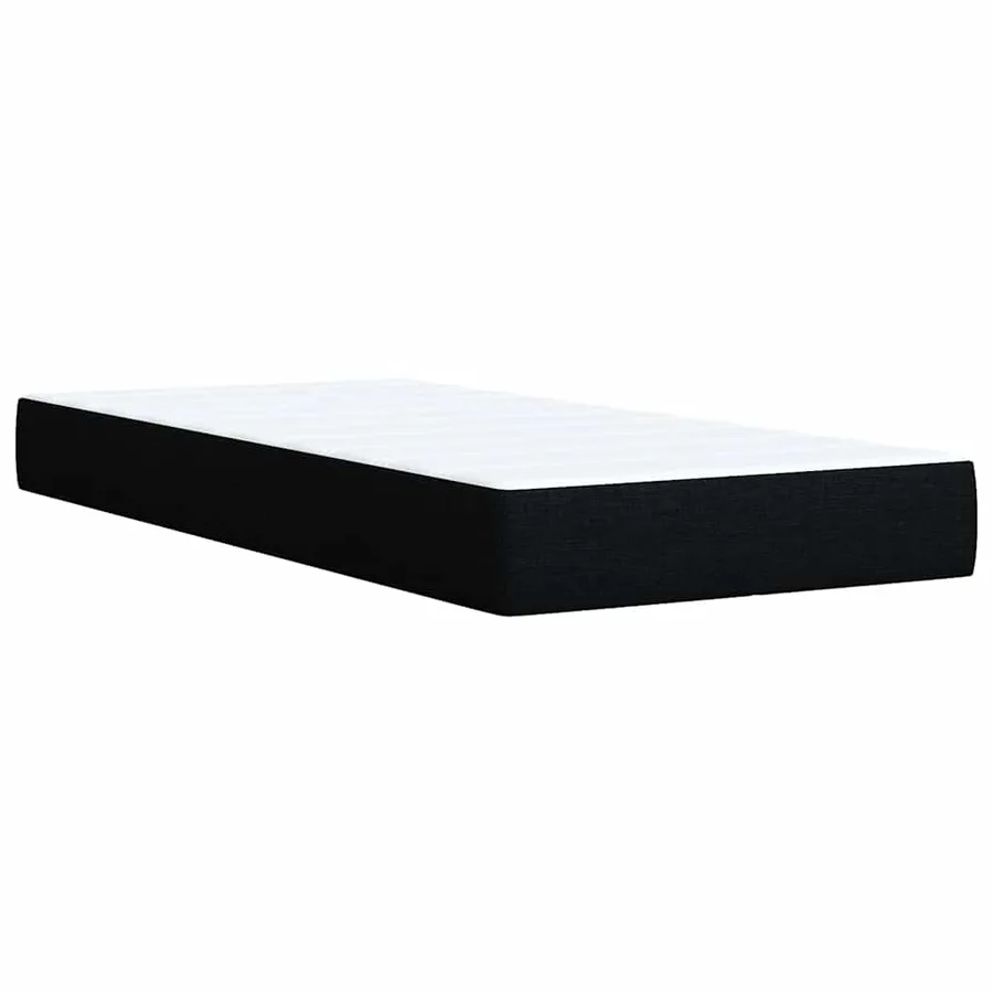 Sommier à lattes de lit avec matelas Noir 90x190 cm Tissu - 8