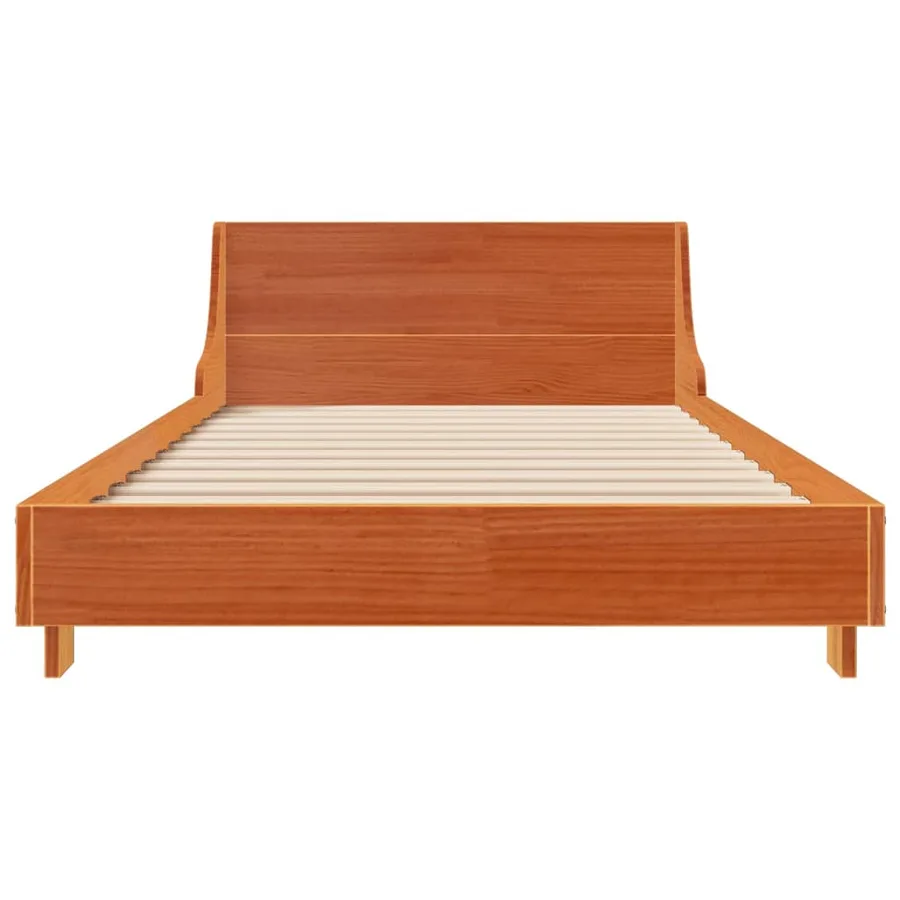 Cadre de lit sans matelas cire marron 90x200 cm bois pin massif - 4