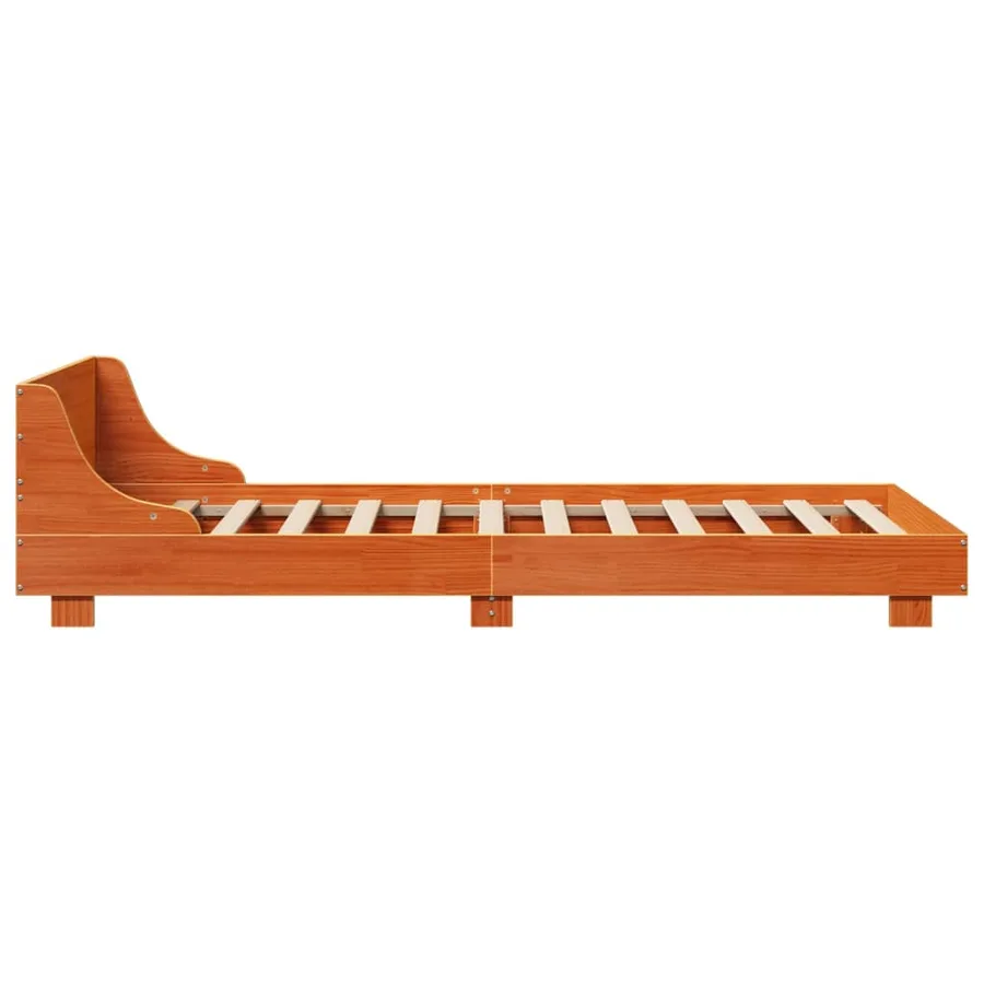 Cadre de lit sans matelas cire marron 90x200 cm bois pin massif - 5