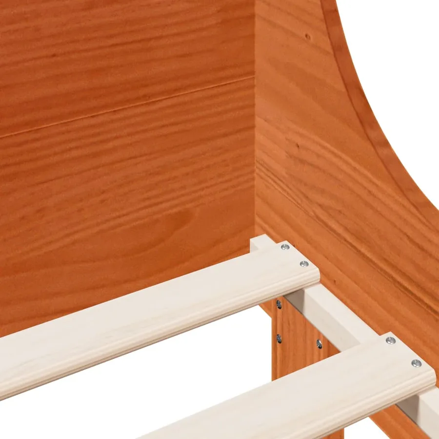 Cadre de lit sans matelas cire marron 90x200 cm bois pin massif - 7