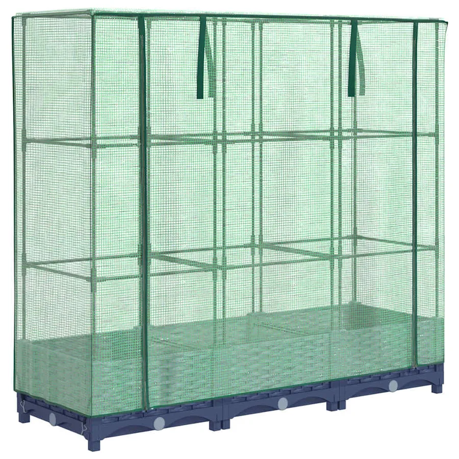 Lit surélevé avec housse de serre aspect rotin 120 x 40 x 123 cm - 2