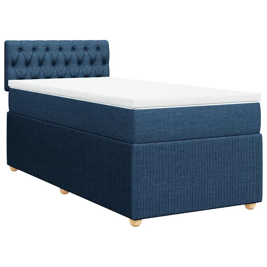 Sommier à lattes de lit avec matelas Bleu 90x190 cm Tissu - 3