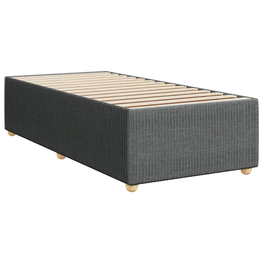 Sommier à lattes de lit et matelas Gris foncé 90x190 cm Tissu - 8
