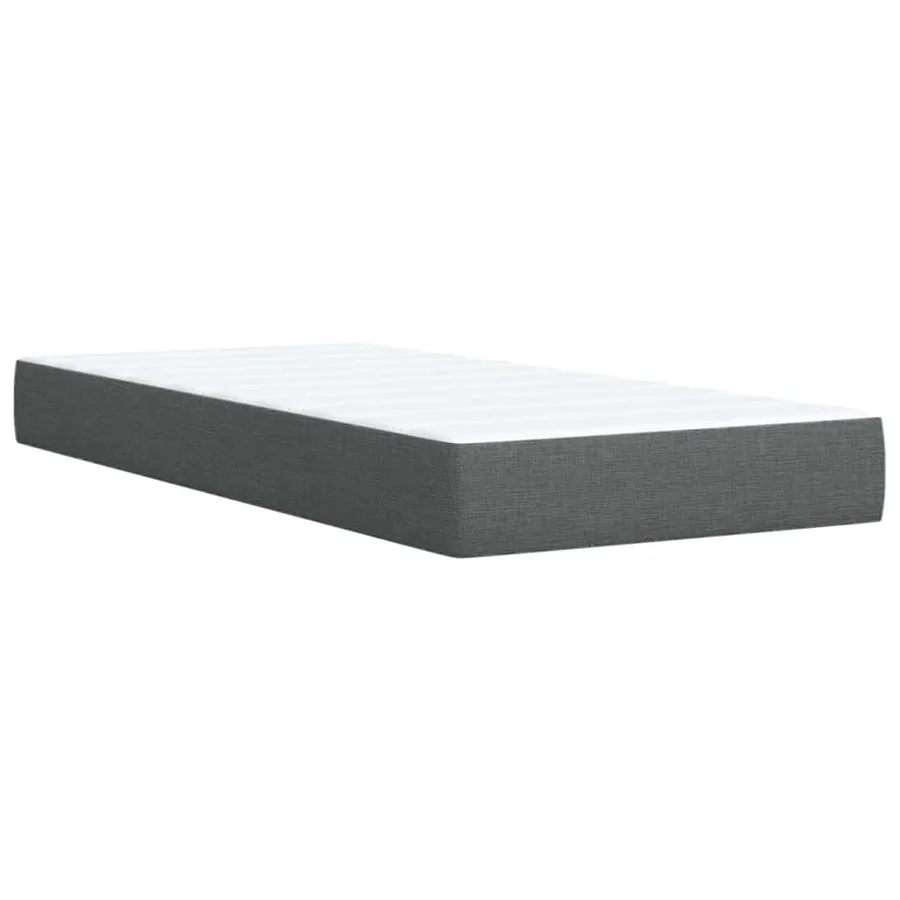 Sommier à lattes de lit et matelas Gris foncé 90x190 cm Tissu - 9