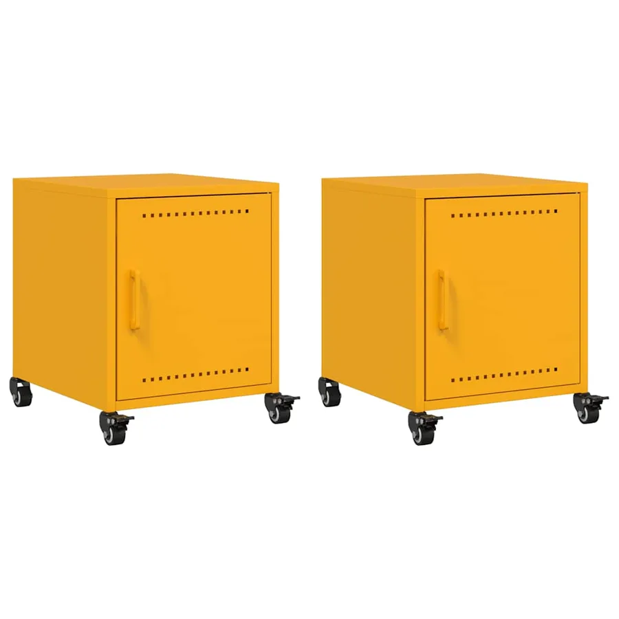 Tables de chevet 2 pcs jaune moutarde 36x39x43,5 cm acier - 2