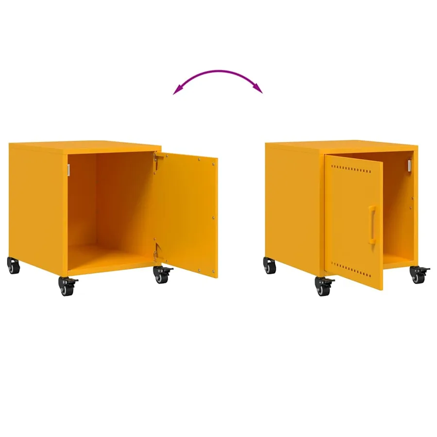 Tables de chevet 2 pcs jaune moutarde 36x39x43,5 cm acier - 9