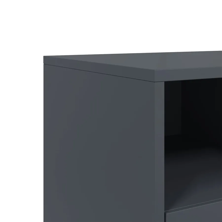 Meuble TV anthracite 100,5x39x60,5 cm acier - 10
