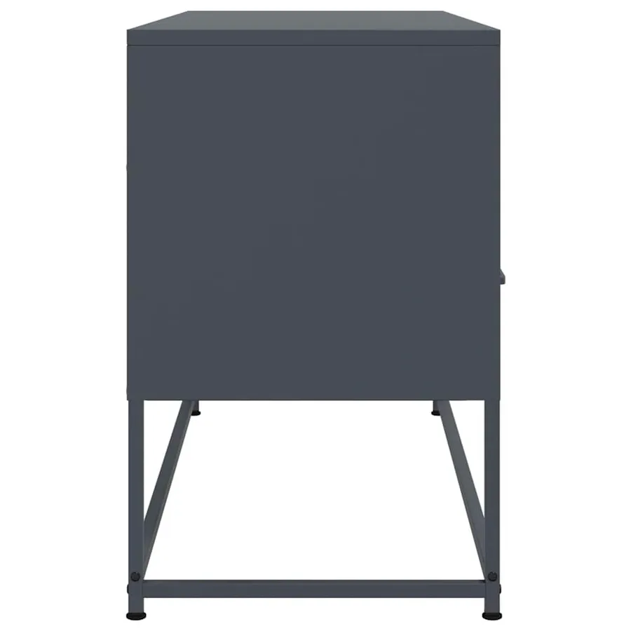 Meuble TV anthracite 100,5x39x60,5 cm acier - 7