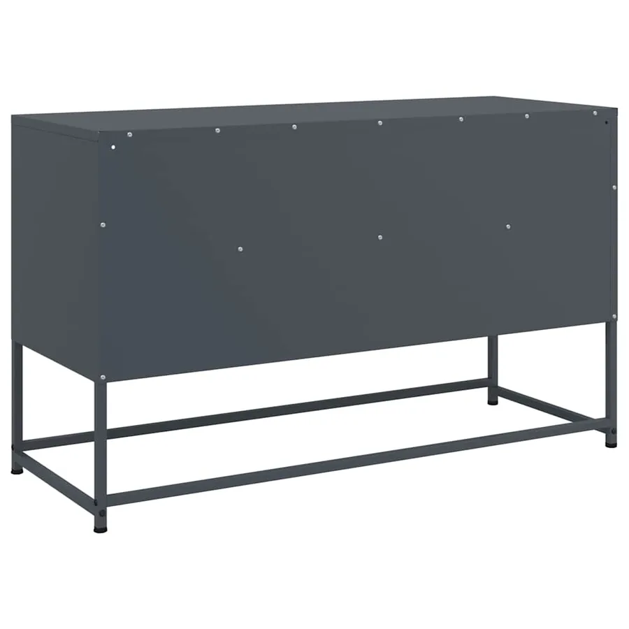 Meuble TV anthracite 100,5x39x60,5 cm acier - 8