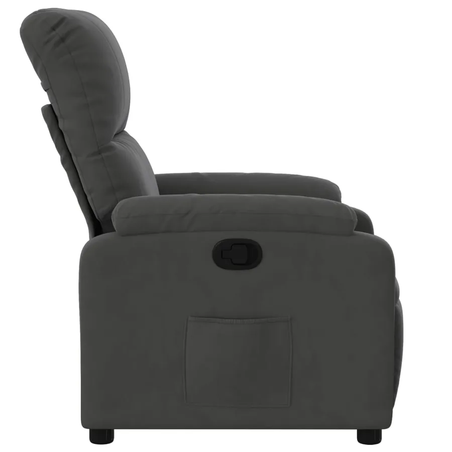 Fauteuil inclinable gris foncé tissu microfibre - 7