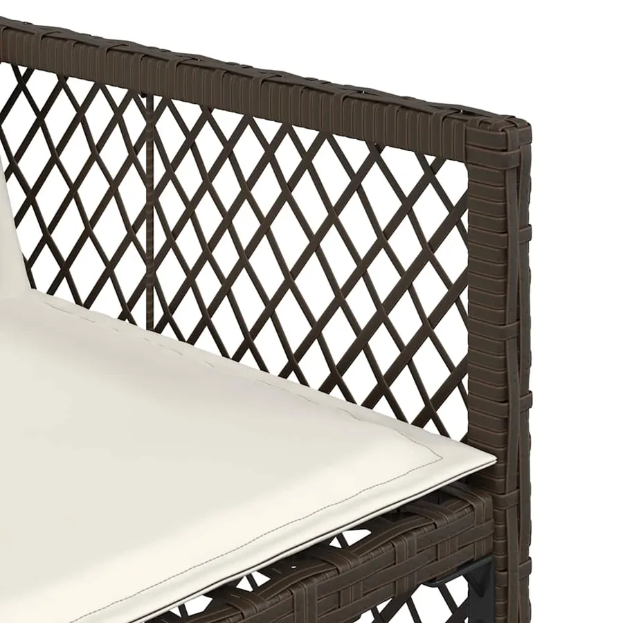 Ensemble à manger de jardin avec coussins 13 pcs marron rotin - 9